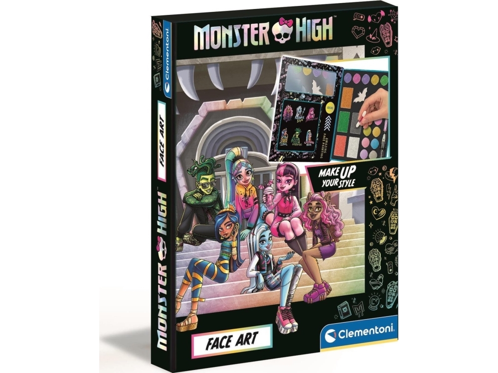 Clementoni Monster High Face Art - makeup sæt til børn, multifarvet