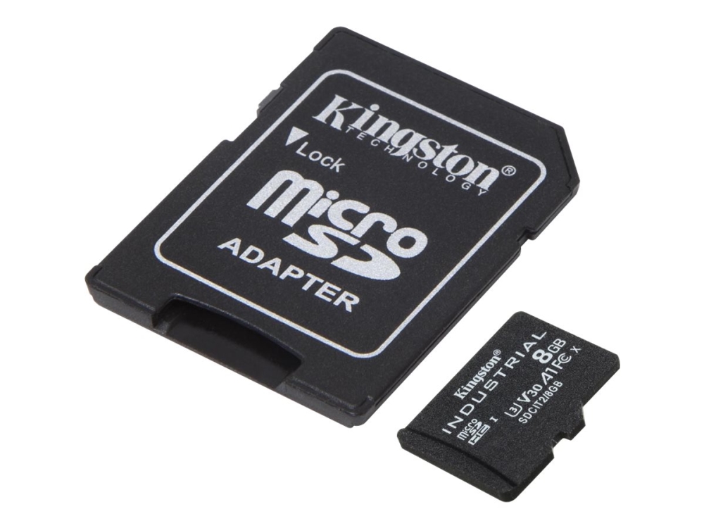 Kingston Technology 8Gb Microsdhc Industrial C10 A1 Pslc Karte + Sd-Adapter, 8 Gb, Microsdhc, Klasse 10, Uhs-I, 100 Mb/S, 80 Mb/S