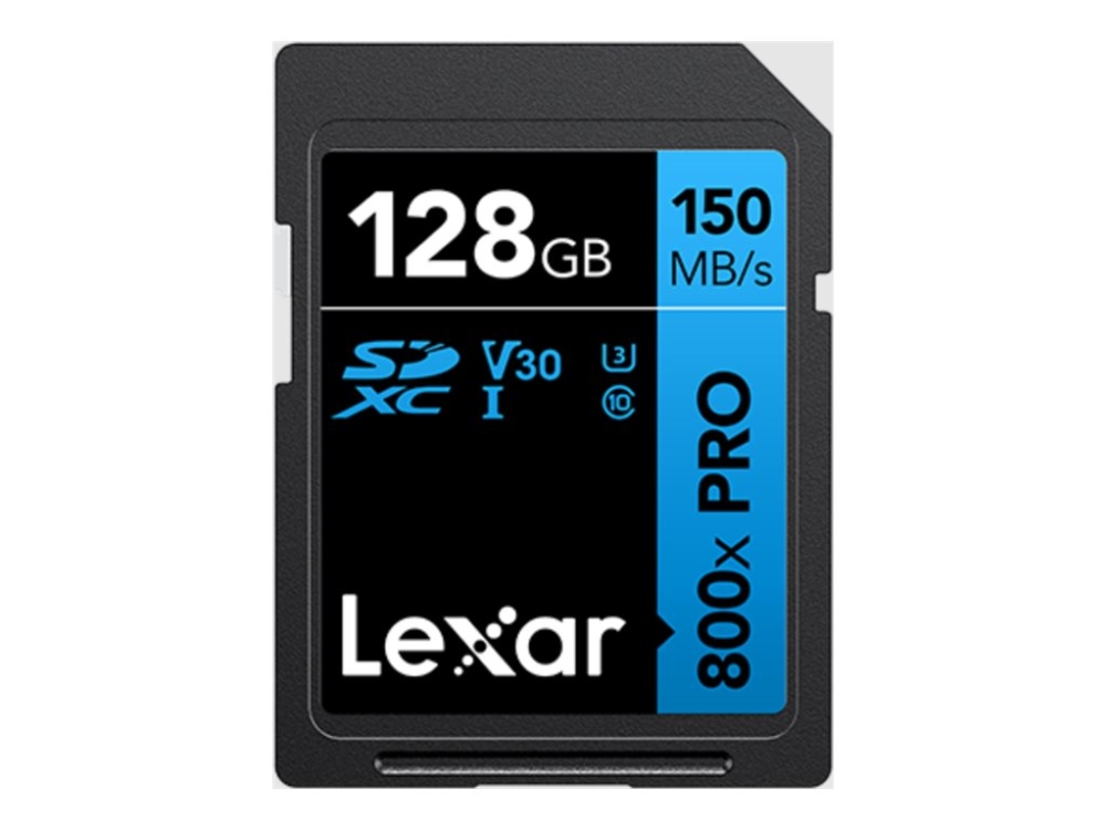 Lexar High Performance PRO BLUE Series - Flash-minneskort - 128 GB - Video Class V30 / UHS-I U3 / Class10 - 800x - SDXC UHS-I | Foto och video - Foto- & videotillbehör - Minneskort | GameStuff