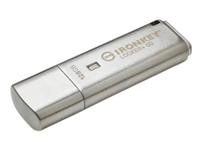 Kingston Ironkey Locker+ 50 - Usb Flashdrive - Krypteret - 128 Gb - Usb 3.2 Gen 1
