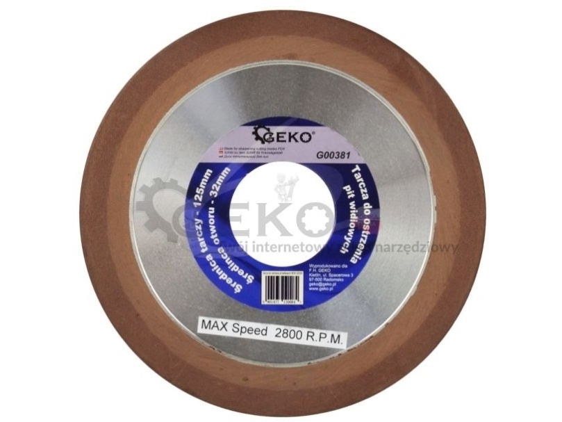 Geko Slibeskive Til Nedstryger 125X32mm (G00381)