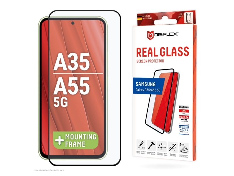 Displex 01942, Samsung, Galaxy A35/A55 5G, Tør Påføring, Smudsafvisende, Ridseresistent, Stødresistent, Stødbestandig, Transparent, 1 Stk
