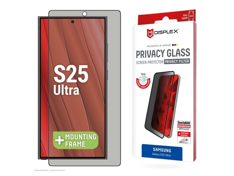 Displex 02077, Samsung, Galaxy S25 Ultra, Tør Påføring, Støvresistent, Slagbestandig, Ridseresistent, Stødresistent, Transparent, 1 Stk