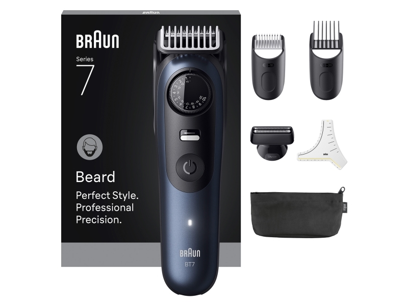 Braun - Skægtrimmer Series 7, +6 Barberingsredskaber, Bt7520 - Black / Deep Blue