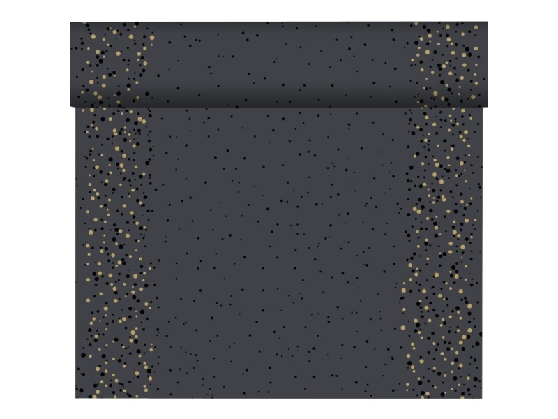 Kuvertlöpare, Dunicel, Golden Stardust, 24x0,4m, svart, tête-à-tête - (4 st.) | Catering - Dukar & Servetter - Bordslöpare | GameStuff