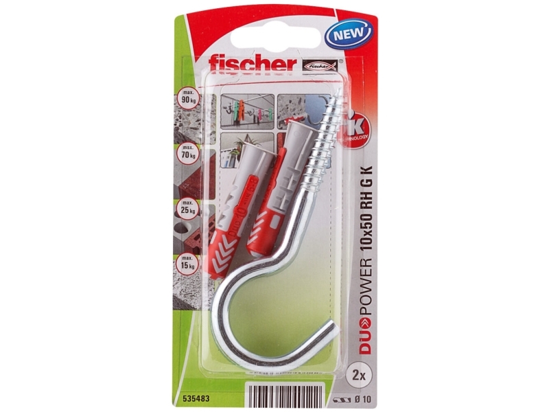 Fischer 535483, Skrue Og Vægstiksæt, Mursten, Beton, 50 Mm, 1 Cm, 6 Cm, 1,25 Cm