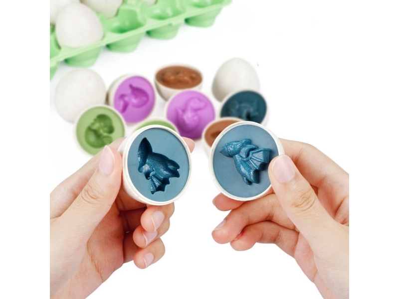 Lean Toys Dinozaurų kiaušinių rinkinys, 12 dalių