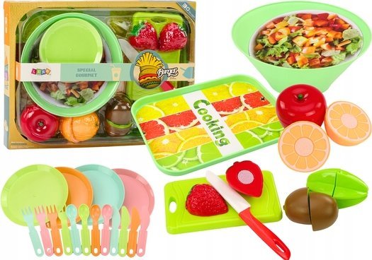 Leantoys Fruit Cutting Salad Cutlery Tray Food Supplies 25 Ele.