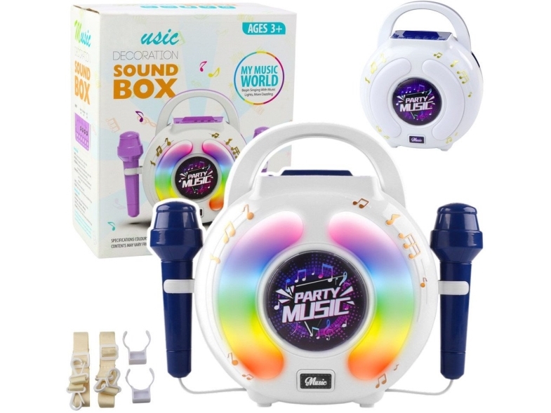 LeanToys karaoke-set: 2 mikrofoner, Bluetooth-högtalare, MP3, LED, inspelning | Hobby - Musikinstrument - Stränginstrument | GameStuff
