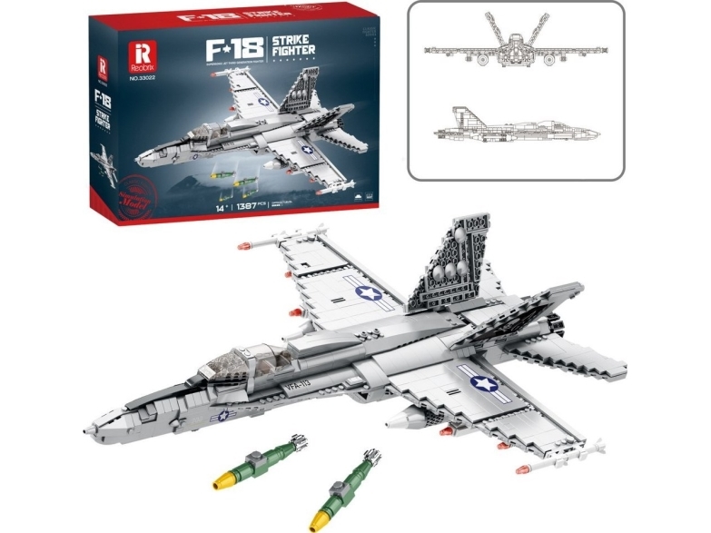 Lean Toys KONSTRUKCINIS RINKINYS – F-16 KOVINIS LĖKTUVAS 1427 dalys