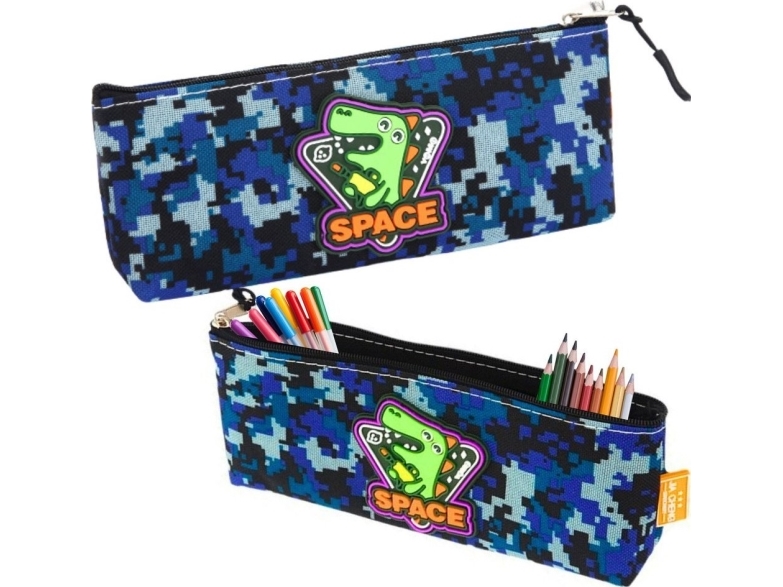 Lean Penalhus / Makeuppung Cosmic Dino Pixels Blå 20X8 Cm Lean
