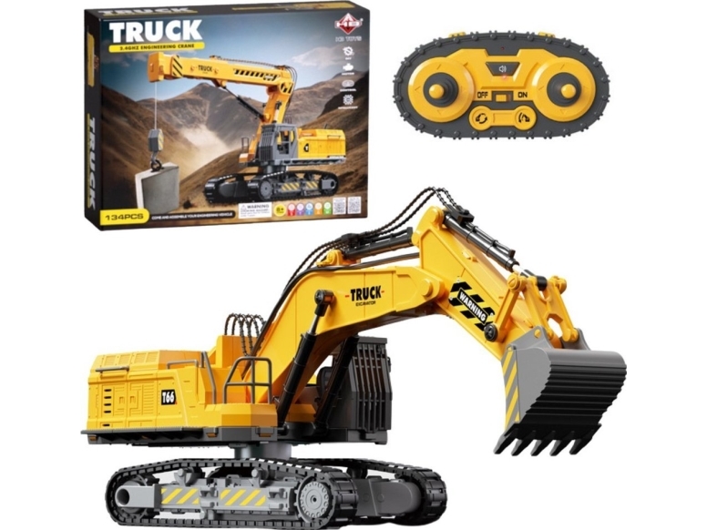 Lean Toys Nuotoliniu būdu valdomas ekskavatorius 133 dalys RC