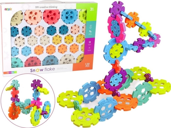 Leantoys Snowflake Building Blocks 120 Stykker Lean Toys