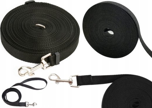 Leantoys Leine Mit Verschluss, Nylonband, Schwarz 5 M Lean Toys