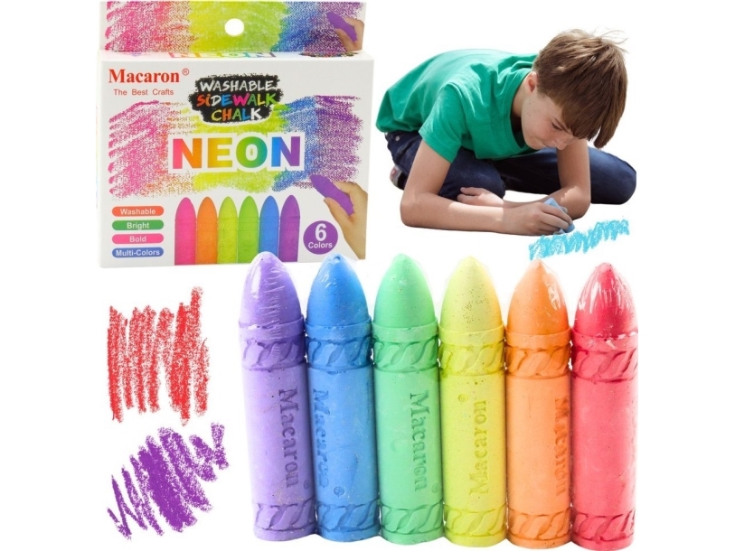 Neonfarvet kridt Fortovskridt 6 stk LEAN