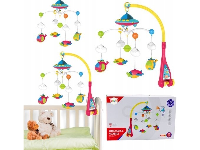 Lean Toys Vaikiška karuselė su projektoriumi ir 108 melodijomis