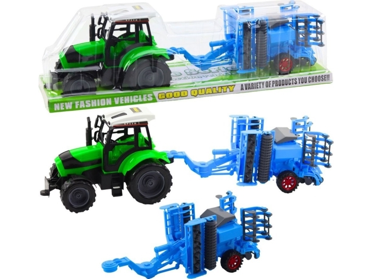 Lean Toys Traktorius su lėkštiniu skutiku