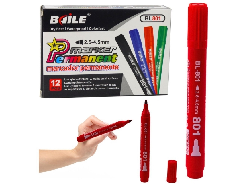 Permanent vandfast tusch Rød 2,5-4,5 mm