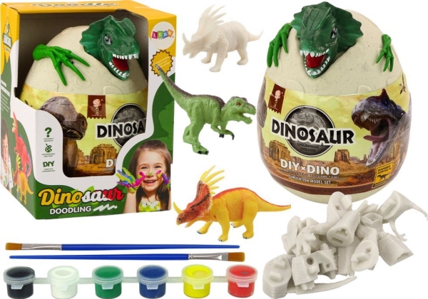 Leantoys Dinosaur Painting Egg Paint Brushes Diy Green Lean Toys