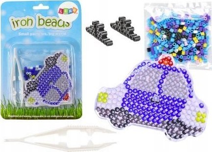 Leantoys Perlesæt Til Strygning – Bildesign/ Politibil Perler, Tænger, Skabelon