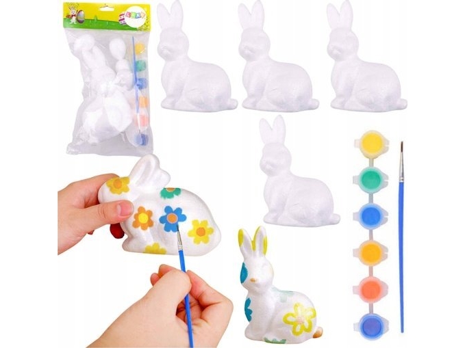 Maling af påskeharer i flamingo 6 stk