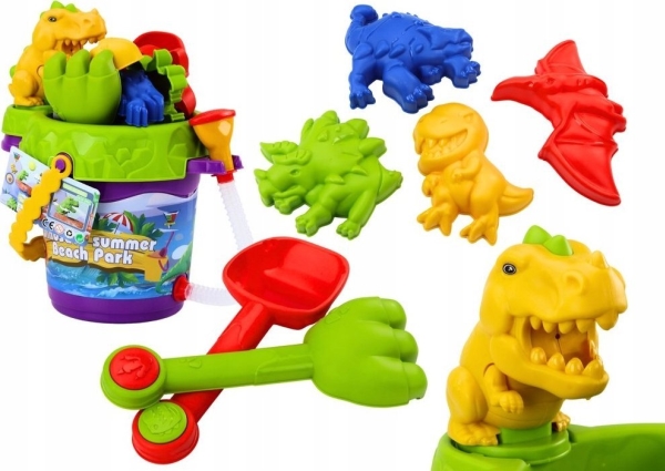 Lean Toys Smėlio Žaislų Rinkinys su Dušeliu ir Dinozaurų Formomis