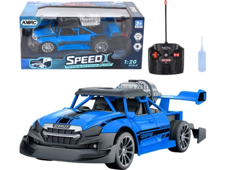 RC Fjärrstyrd Bil 1:20 Ljus Rökeffekt Blå EDUKAMP | Leksaker - Radiostyrda leksaker - Bilbanor | GameStuff