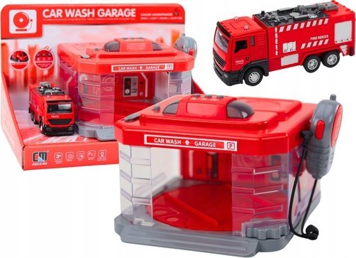 Lean Toys Gaisrinės Garažas su Šviesos ir Garso Efektais, Vandens Purškimo Funkcija