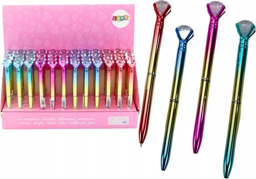 LeanToys kulspetspenna Z med diamanter i polskt guld färg, blå, 0,7 mm refill (mix) | Skrivredskap - Kulspetspennor & Reservoarpennor - Rullpennor | GameStuff