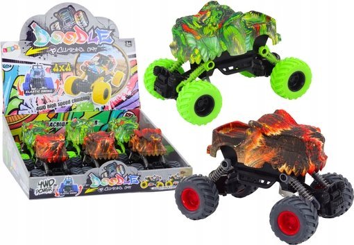 LeanToys dino-bil fjernstyret næsepark/terrængående rød eller grøn