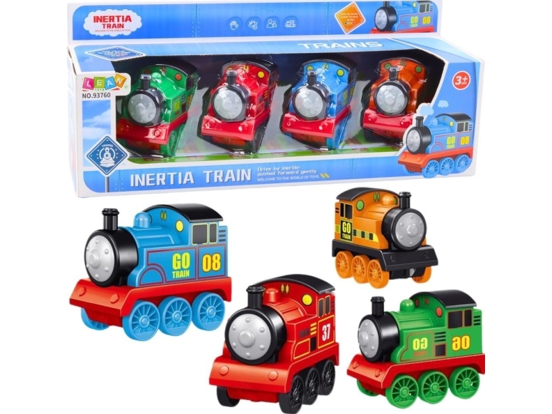 LeanToys Powered Locomotives Värilliset junat 4kpl