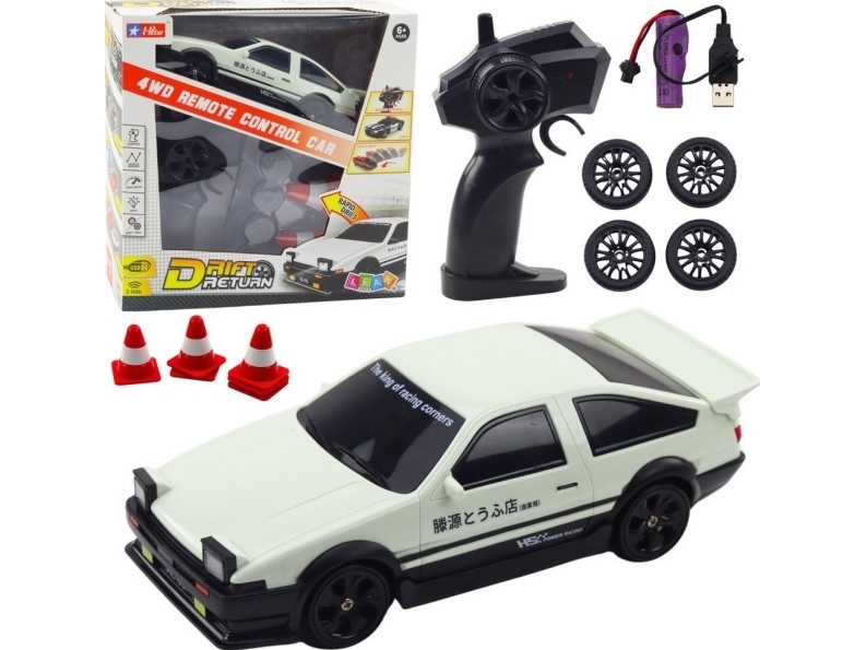 Drift Sportbil Utbytbara hjul Fjärrstyrd RC 4WD Vit | Leksaker - Radiostyrda leksaker - Bilbanor | GameStuff