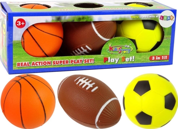 LeanToys set med mjuka sportbollar 3-i-1: fotboll, basket, handboll/boll LEAN Toys | Sport & Träning - Sportutrustning - Fotboll | GameStuff