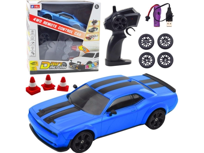 Sportbil Drift utbytbara hjul Fjärrkontroll RC 4WD Blue Sport | Leksaker - Radiostyrda leksaker - Bilbanor | GameStuff