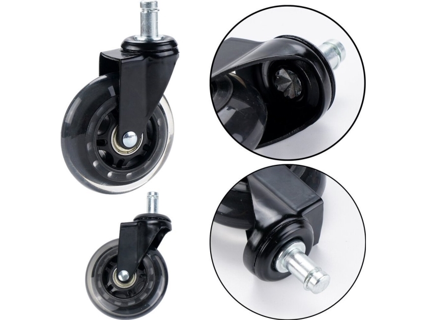Lean Guminis kėdės ratukas, 7,5 cm, juodas, poliuretanas