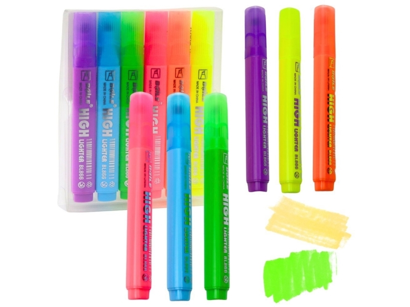 Sæt skolefarvede neonrundsøm 6 stk.