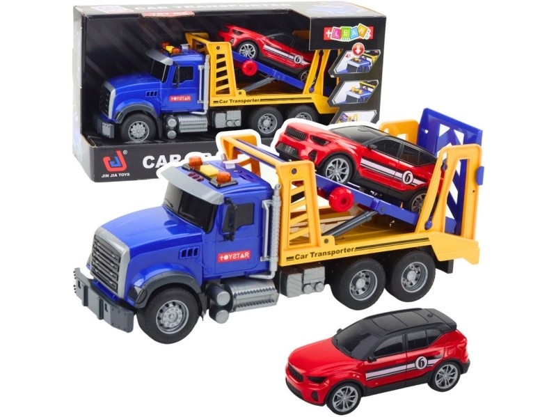 Lean Toys Didelis transporterio vilkikas su priekaba, šviesomis ir garsais