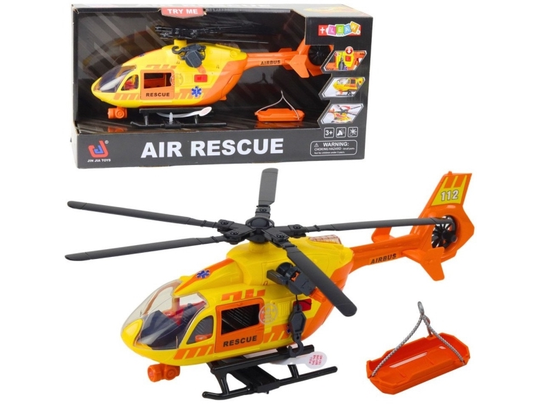 Lean Toys Gelbėjimo sraigtasparnis su šviesomis ir garsais oranžinis 1:12