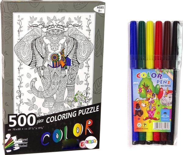 Leantoys Färbung Puzzles 500 Elefanten Stücke