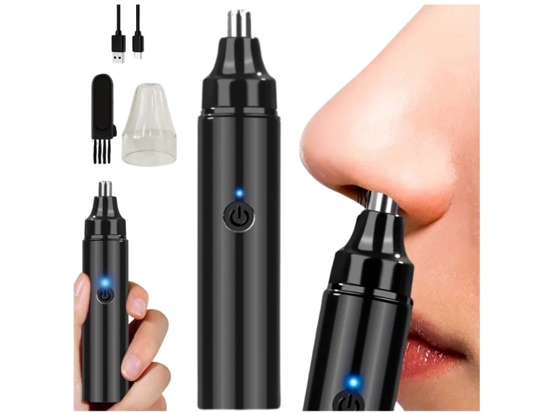 Trimmer til hår og næsehår, vandtæt sort