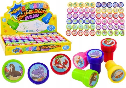Leantoys Deko-Stempel Tiermotive 12 Motive 6 Farben