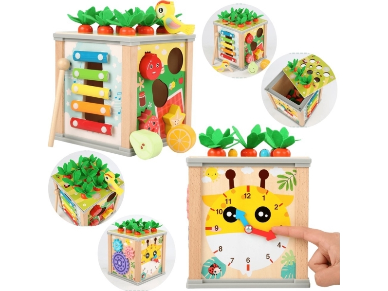Lean Toys Medinis edukacinis kubas vaikams 5 viename