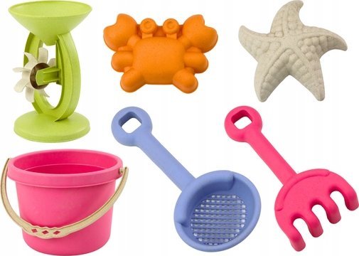 Leantoys Sand Bucket Grinder Mould Strainer Pastel