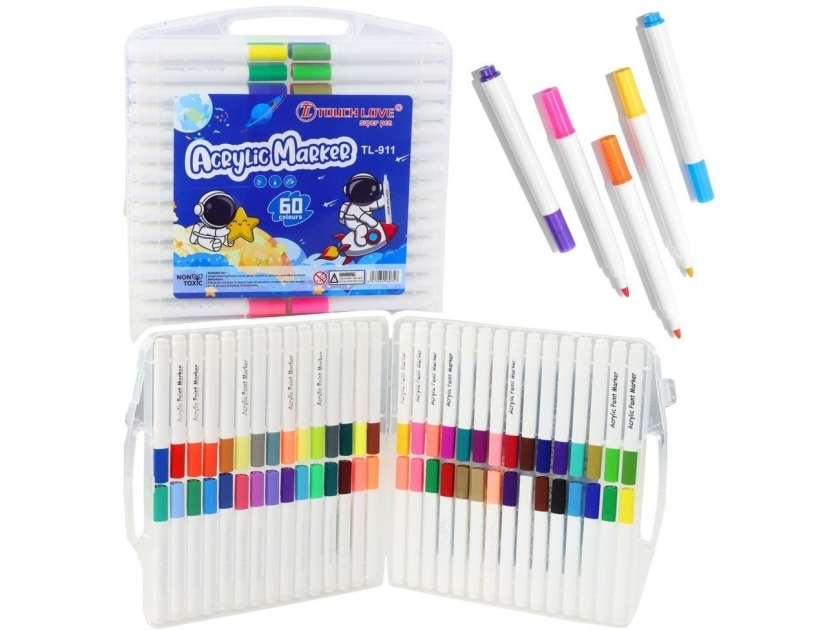 Sæt Med Acre Marker Pens I Organizer 60 Stk.