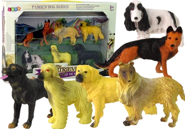Leantoys 6 Hunde Figur Hunde Rasse Figur