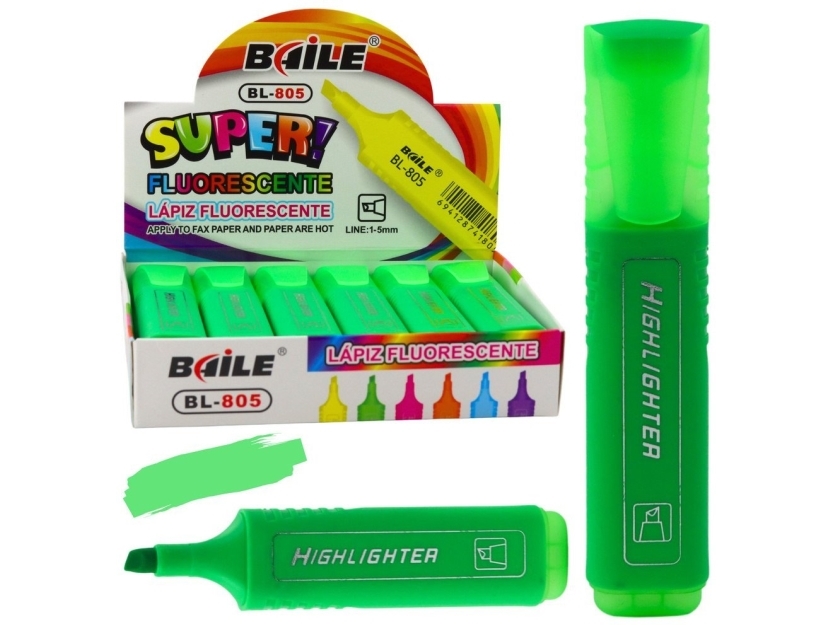 School Note Highlighter Pen Office Neon Intensive Green