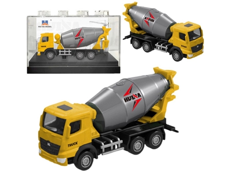 HUINA metalbetonblander samlermodel gul 1:80