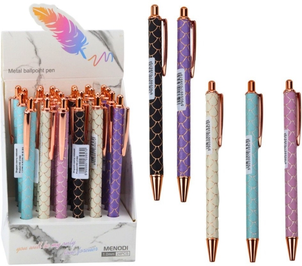 Metal automatisk penne skala effekt blå blæk 1,0 mm