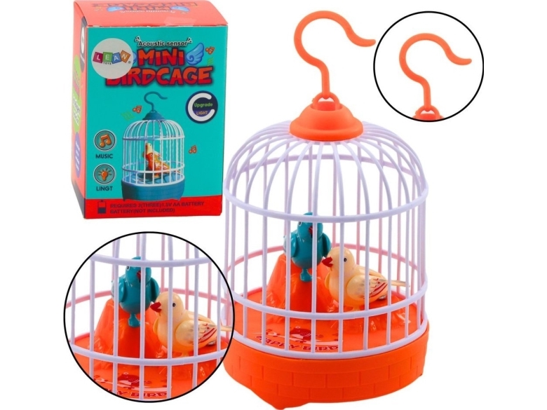 Vogelkäfig Mit Batterien Lichter Klänge Orange