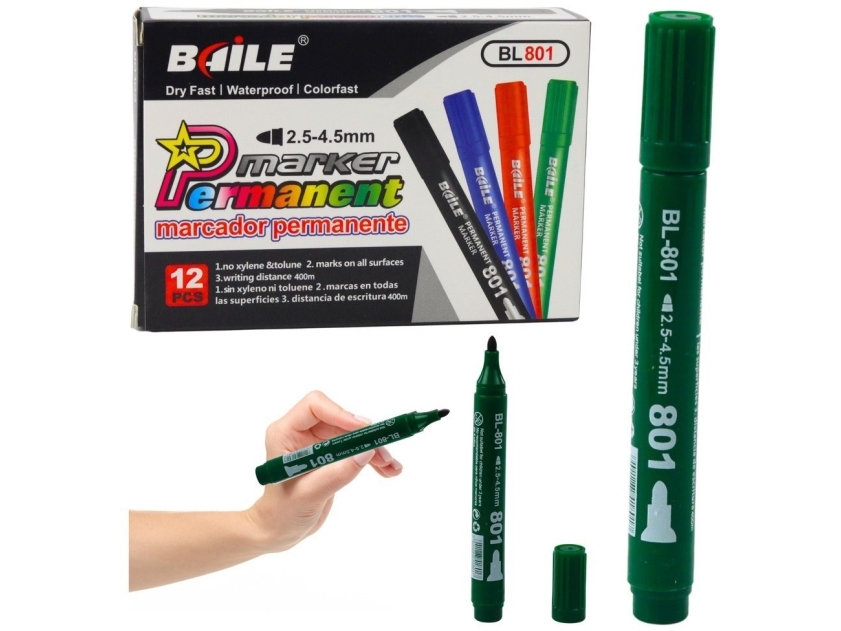 Permanent marker vattentät grön 2,5-4,5 mm | N - A | GameStuff